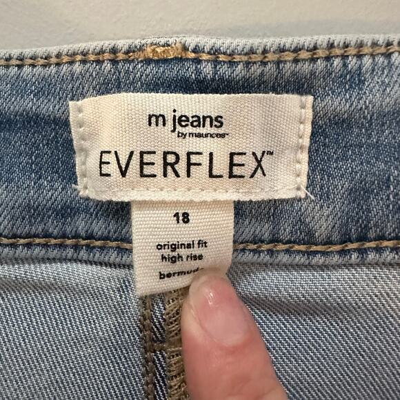 Maurices Everflex High-Rise Rolled-Hem Bermuda Shorts Plus Size 18 Super Stretch - Picture 2 of 6